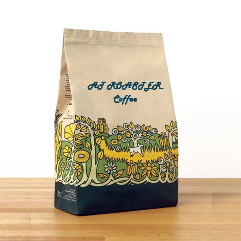 AT PACK 500g Biodegradable Paper Food Packing Zipper Flat Bottom Coffee Tea Packaging Pouch