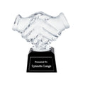 Small Custom Crystal Trophy New Design Cheap Award for Partnership Recognition Shaking Hands Crystal Award Trophy