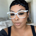 Occidental Style Square Sunglasses INS Fashion Optical Frame Anti Blue Light Glasses for Women