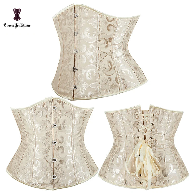 High Quality Vintage Firm Breathable Women Underbust Corset Top Waist Trainer Bustier Size XXS-6XL