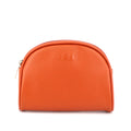 Designed Beauty Girls Makeup Cosmetic Zippered Pouch with Embossed Logo PU Half Moon Bag Silver Cosmetic Pouch Bag Wholesale OEM