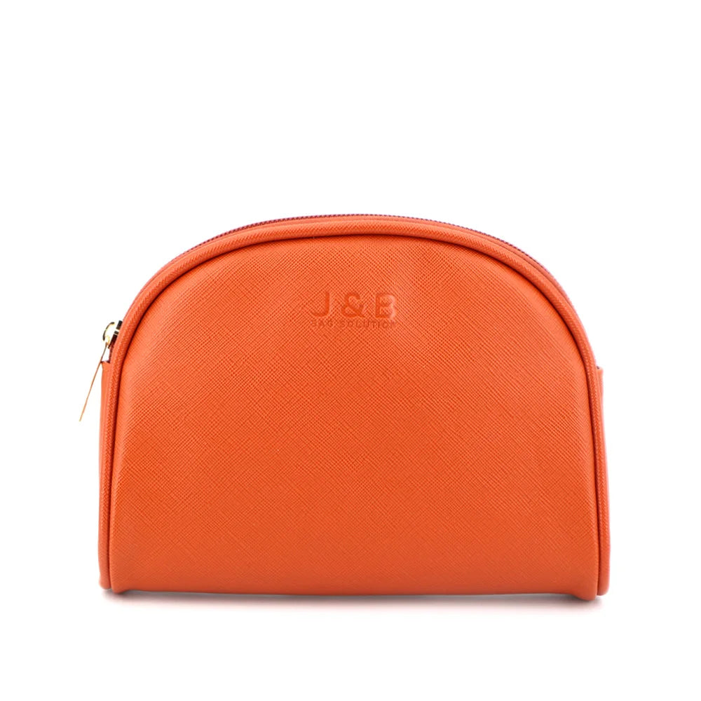Designed Beauty Girls Makeup Cosmetic Zippered Pouch with Embossed Logo PU Half Moon Bag Silver Cosmetic Pouch Bag Wholesale OEM