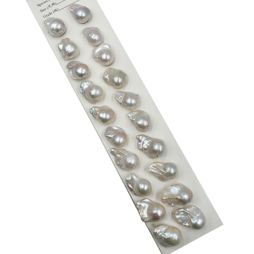 In Paired 2 Pcs Length 19-24 mm Big Baroque Nature Loose Freshwater Pearl Full Hole Drilled DIY High Luster PEARL