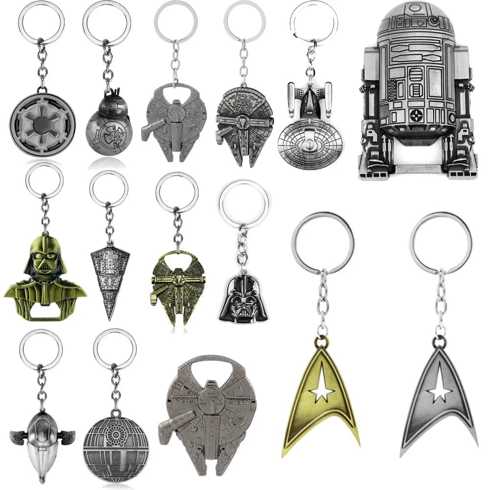 Wholesale Spaceship Robot Metal Craft Keychain Pendant Custom Car Logo Key Ring