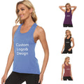 Women's Popular Open Back Workout Tank Top Breathable Knitted Sport Vest Cross-Backless Casual Running Vest Top
