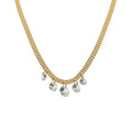French Style Design 925 Sterling Silver Zircon Pendant Necklace for Women 18K Gold Plated 925 Silver  Beads Chain Necklace
