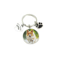 Custom Stainless Steel Metal Cat & Dog Paw Pendant Hanging Keychain Sublimation Blank Keychains for Personalization