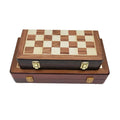 Wooden Round Folding Chess with Magnetic Chess Pieces Travel Game Custom Collins Wooden Chess Set With Board Storage Box