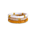 Fashion Bohemian Handmade Coloured Beads Stretch Bracelet Copper Spacer Polymer Clay Beaded Bracelets for Women
