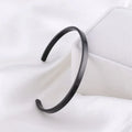 Custom 4MM High Polishing Froster Glitter Bracelet Stainless Steel C Shaped Open Cuff Bracelets Women Men's Jewelry Accessories
