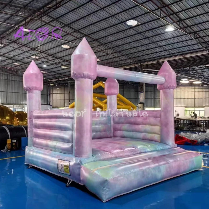 Tie Dye Style Inflatable Wedding Bounce House Party Jump Bouncer Inflatable Bouncy Castle