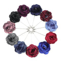Fashion Boutonniere Flower Colorful Dot Stick Lapel Tie Pin Brooch Wave Badge Cloth Breastpin