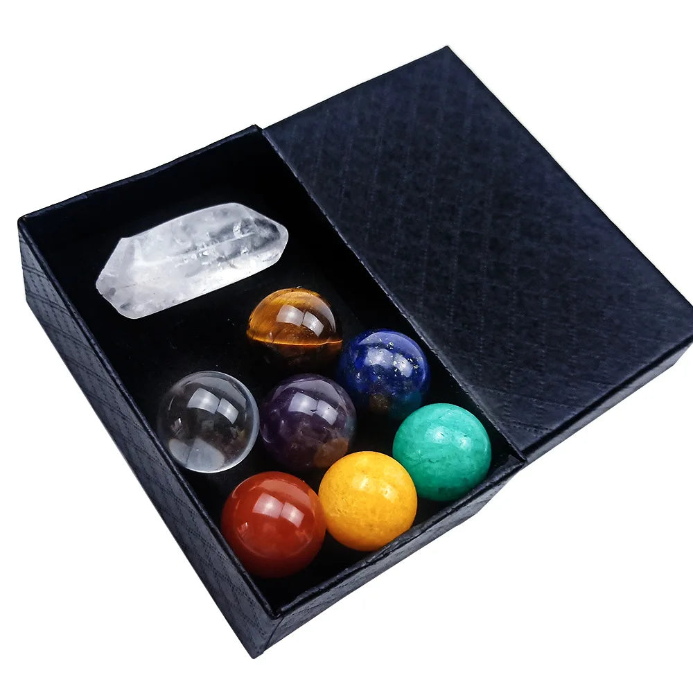 2023 Loose Natural Mineral Gemstones Polished Irregular Hexagonal Wands Column 7 Chakra Sets Crystal Healing Stones for