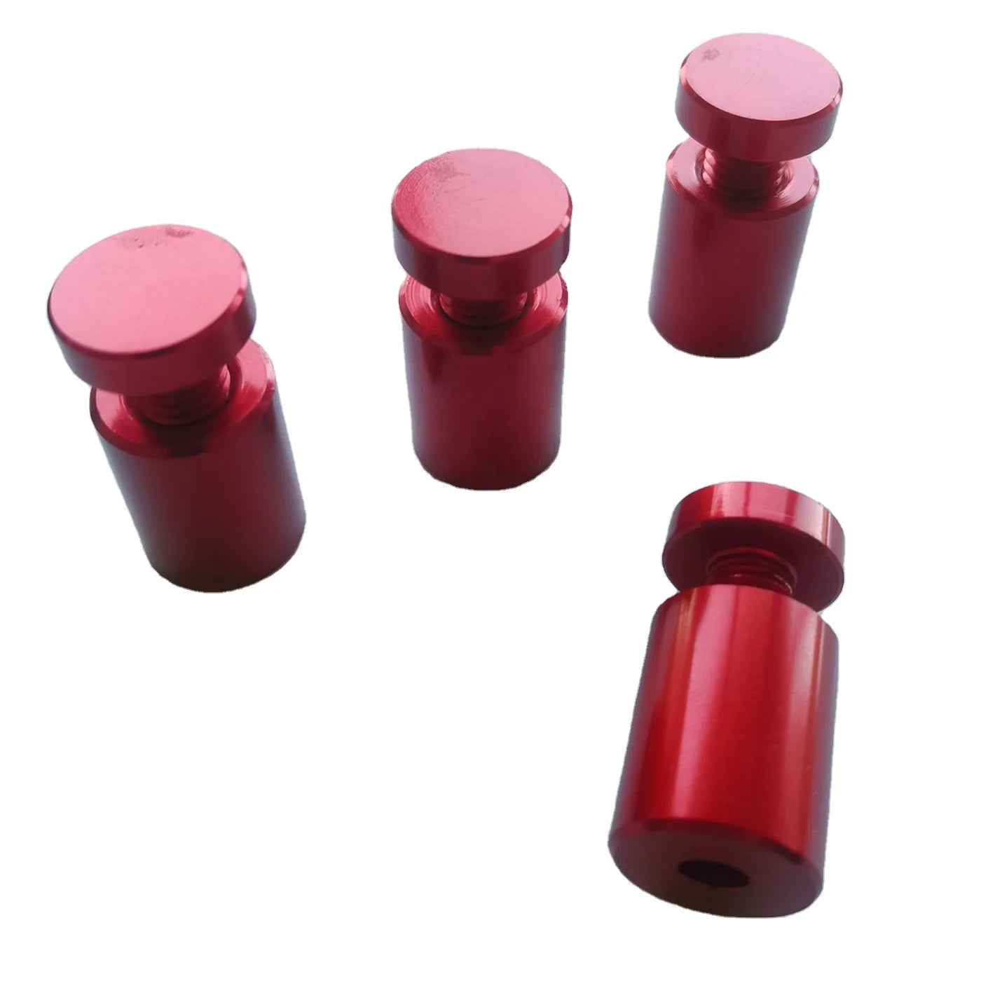 Professional Manufacture Wall Mounted Red Acrylic Sign Holder Aluminium Anodized Standoff Dia 19*25 Fasteners Product Category