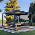 Pergola Garden Buildings - Bioclimatic Aluminum Gazebo Pavilion Outdoor Furniture with Comfort Design MegaBDM