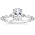 OAHLAN Luxury Fine Jewelry 925 Sterling Silver Rings 3.5 Carat Oval Cut Moissanite Diamond Engagement Ring for Women Wedding