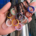 Colorful Gemstone RIngs Charm Pendant Braided Necklace Healing Crystal Quartz Ring Stone Pendant Necklace for Women