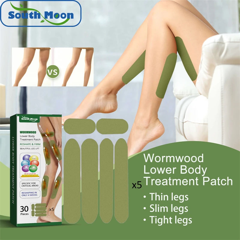 South Moon 30pcs Wormwood Lower Body Treatment Patches Thigh Tightening Leg Muscle Lifting Tape Legs Reshaping Patch Slimming