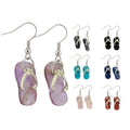 Cute Style Natural Gemstone Crystal Flip Flops Shape Hook Dangle Earrings Pendant Jewelry for Women Girls MegaBDM