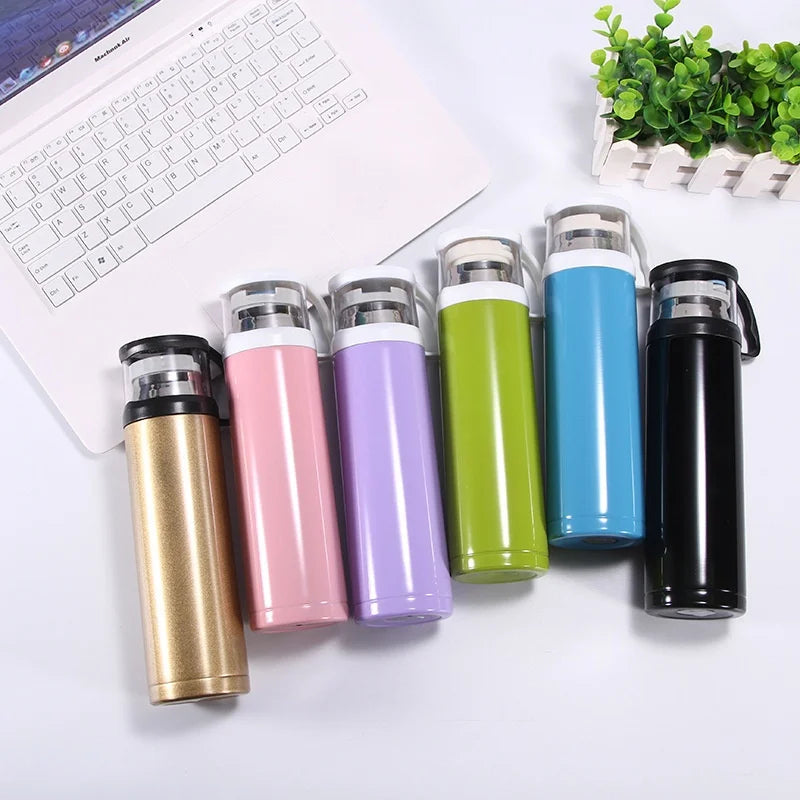 Wholesale 304 Stainless Steel Couple Cup with Transparent Cover Car Thermos Vacuum Insulated Bottle for Business Gifts