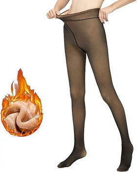 Winter Warm Leggings Women Fleece Lined Tights Insulated Thermal Stockings Sexy Translucent Sock Pants Pantyhose Leggings