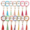Wristlet Hands-Free Rubber Silicone Beaded Bangle Valentine Gift Bracelet for Her Cardholder