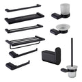 Wall Mounted Bathroom Accessory Set Black Brushed Stainless Steel Holder for Toilet Paper Modern Design Style for Hotels