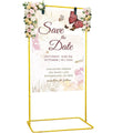 Modern Eco-Friendly Polished Wrought Iron Wedding Welcome Arch Bracket Adjustable Square Display Rack Custom Logo Cross-Border