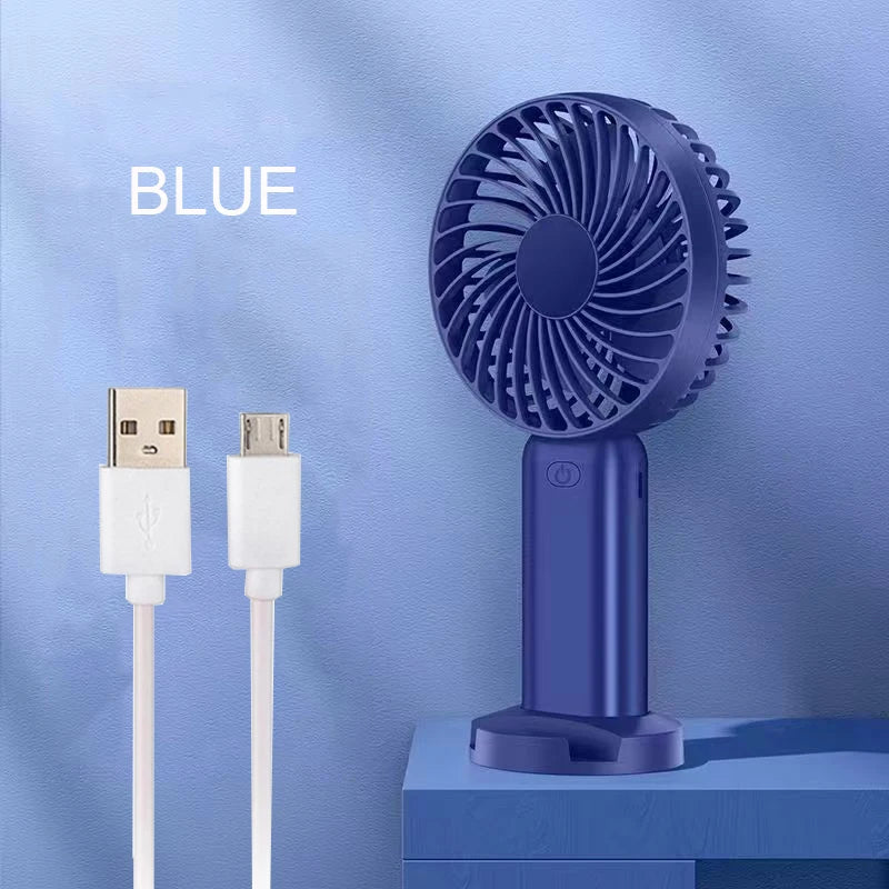 2 in 1 Portable Mini Charging Fan 3 Gear Usb Rechargeable Low Noise Hand Held Fans for Outdoor Household
