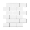 Home Art Wall Tiles 3D Effect Mosaics Sticker 12*12 Inch Light Grey Grout Brick Wall Tiles Waterproof for Bathroom Kitchen