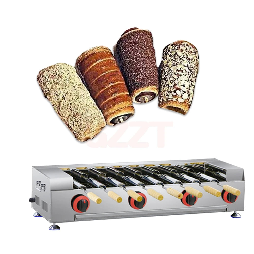 Street Food Chinmey Cake Kurtos Kalacs Machine Trdelnik Ice Cream Doughnut Cone Maker Hungarian Gas Kurtos Oven for Commercial