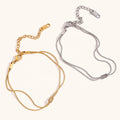 Dingran Fashion Accessories Designer Tarnish Free Double Layer Twisted Snake Chain Bracelets Gold Plated Couple Jewelry
