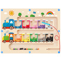 Toddler Montessori Magnetic Color and Number Maze Toys Wooden Kids Busy Board Magnetic Balls Toys