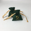 Vintage Style Customized Dark Dgreen Mini Velvet Dust Pouch Ring  Earring  Jewelry Storage Velvet Bag  With Drawstring