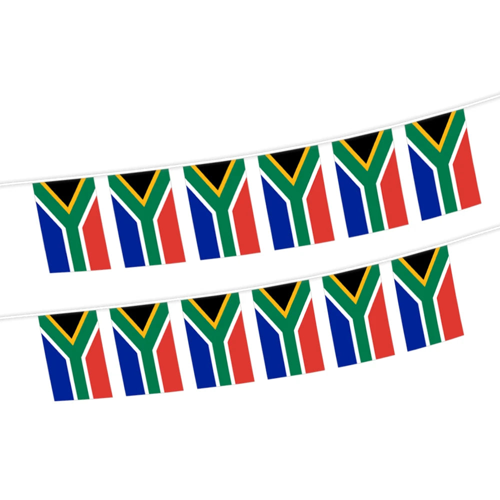 South Africa Bunting String Flag 5.5X8 IN For Outdoor And Indoor Decoration (12pcs/Unit)