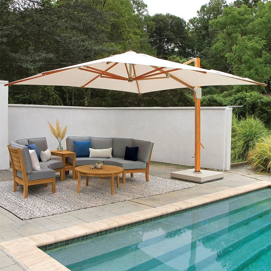 Best Quality Giant Garden Foldable Cantilevered Patio Umbrella 360 Degree Turning Steel Base Water Resistant Outdoor Sun Shade