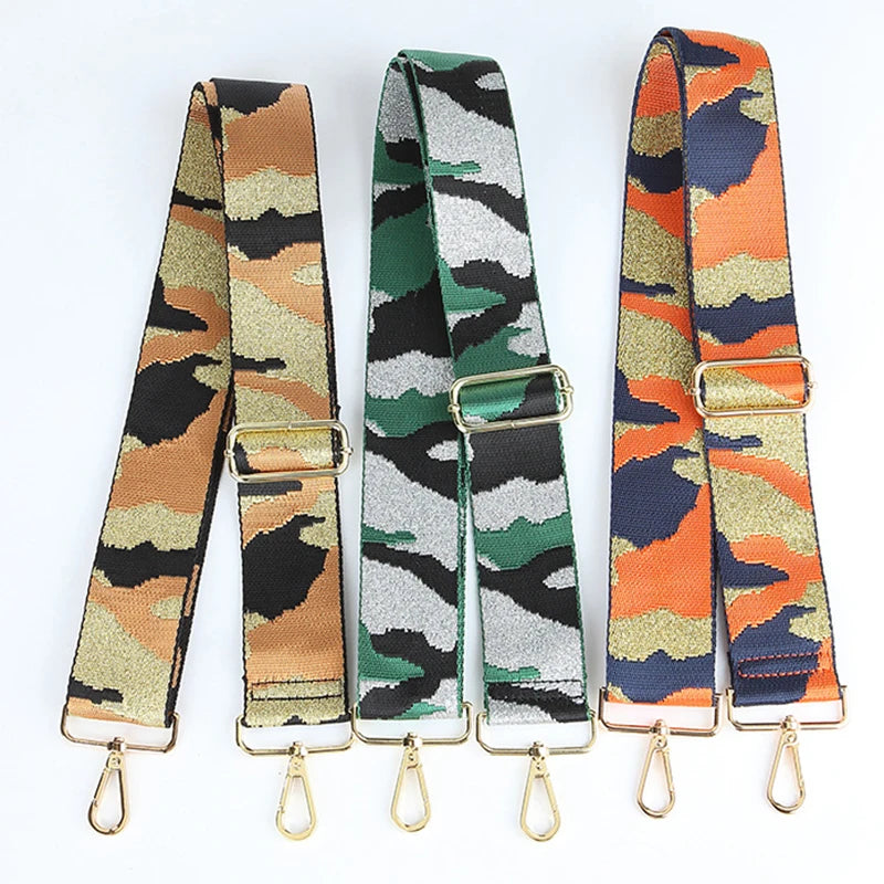 ZONESIN 2020 Fashion Multi Colored Glitter Purse Strap Camo Strap for Bag