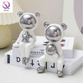Light Luxury Aerospace Space Bear Ornaments Creative Cartoon Ceramic Decoration Desktop Technological Sense Small Ornaments