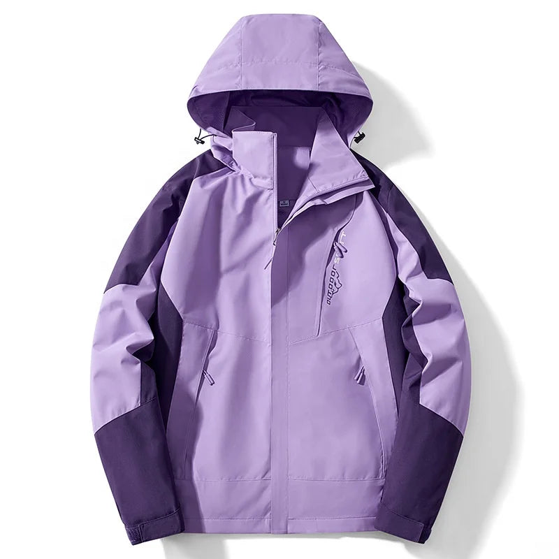 Detachable Hooded Outdoor Sport Hiking Jacket Breathable Windbreaker  Waterproof Coat for Men Women