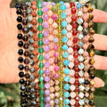 AsVrai U Natural Stone Beads Polyhedral Irregular Agate Crystal Tiger's Eye Spacer Bead for Jewelry Making DIY Bracelet Necklace