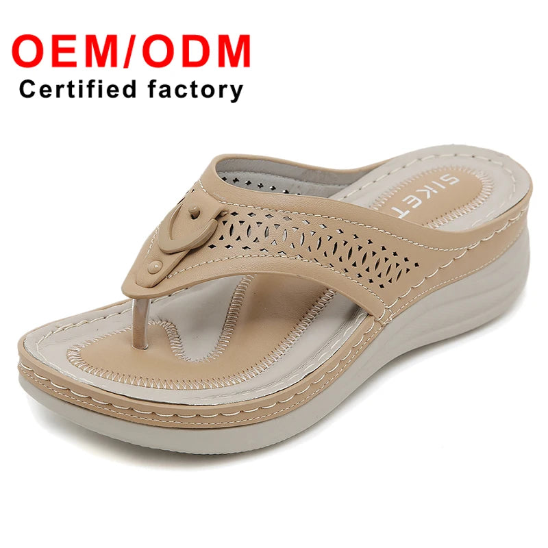 Women's Summer Wedge Sandals Breathable Anti-Slip Platform Beach Slippers for Leisure Sports Outdoor Fashion Shoes Hot Sale