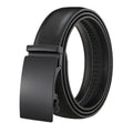 LQbelt Black Men's Automatic Buckle Leather Belts for Men Ratchet Belt Russian Market Custom LOGO Wholesale Stock Factory