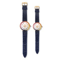 ANSTER Couple Watch Stainless Steel Quartz Movement Rainbow Moissanite Diamond Gifts for Lovers Valentine's Day Charm Watches