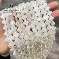 Baroque Fashion Natural White Four-Leaf Clover Shape Shell Beads Creative Loose Spacer Jewelry Making with Bone & Coral