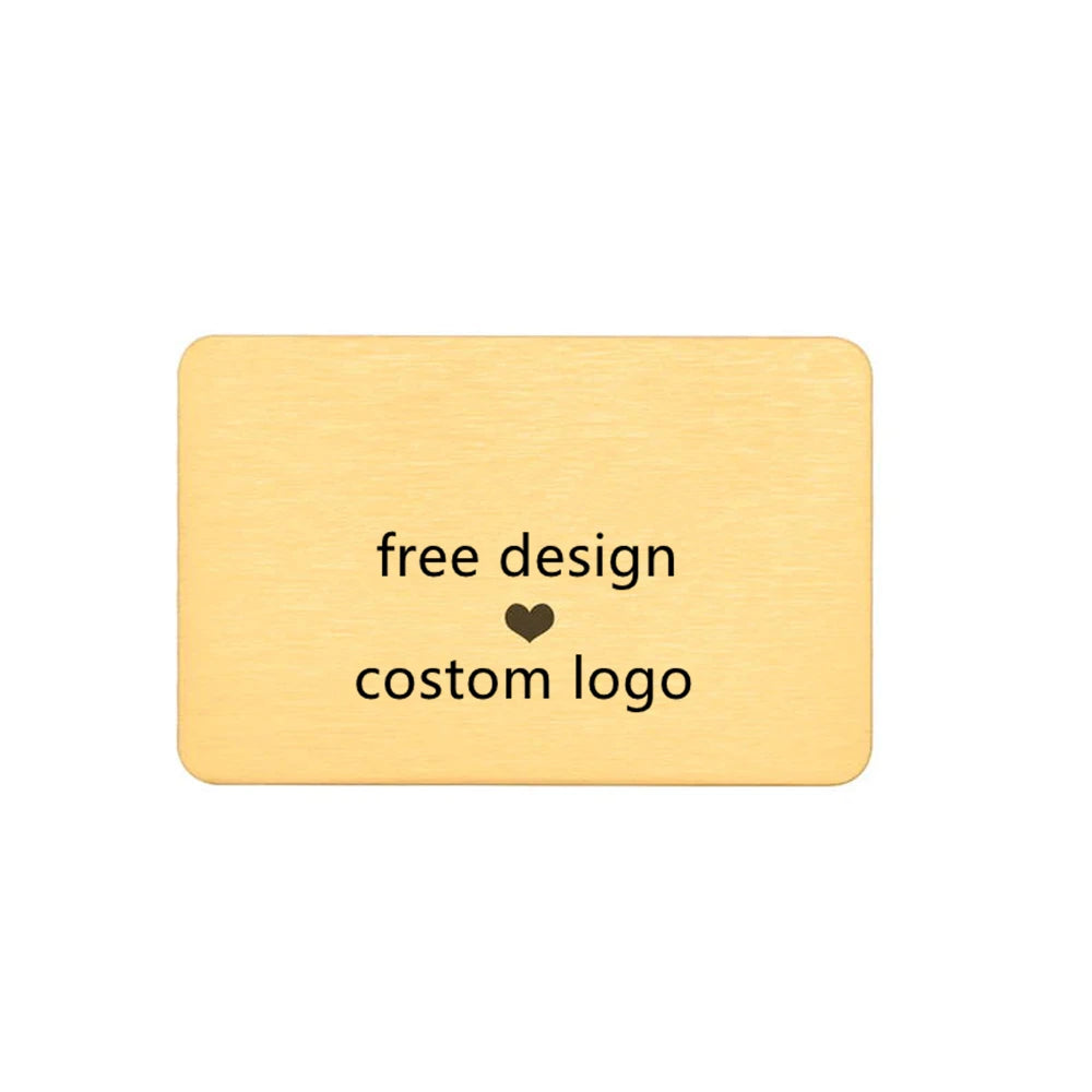 Wholesale DIY Laser Cutting Blank Gold Plated Engraved Sublimation Printing Metal Gold Foil Business Card