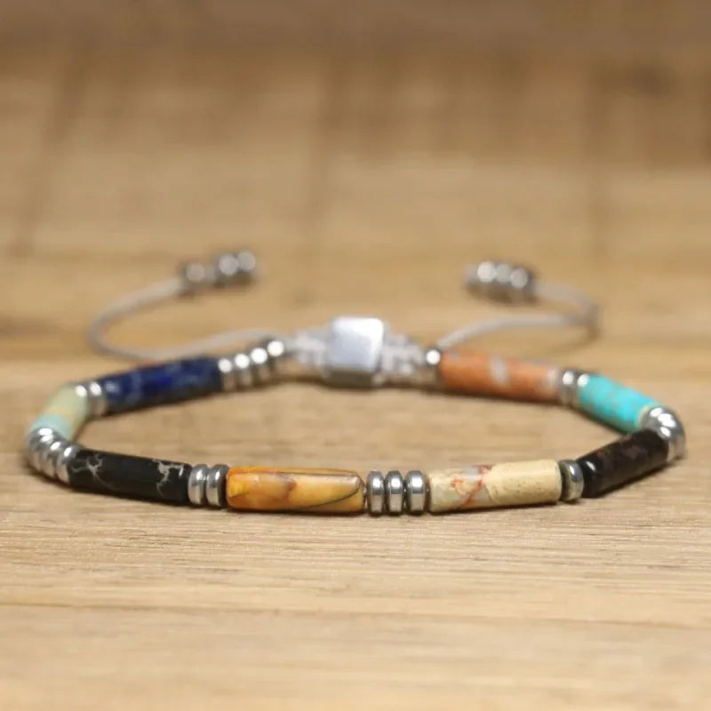 4x8mm Tiger Eye Stone Bracelet Adjustable Braid Natural Emperor Stone Bracelet Classic Design for Unisex Anniversary Gift