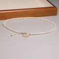 Vintage Pearl Beaded Necklace Dainty Heart Pearl Charm Trendy 14K Gold Plated Chain Pearl Choker Handmade Jewelry