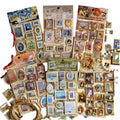2pcs/pack Stickers Famous Painting museum Series Famous Painting Frame Vintage Aquascape DIY Decoration Stickers