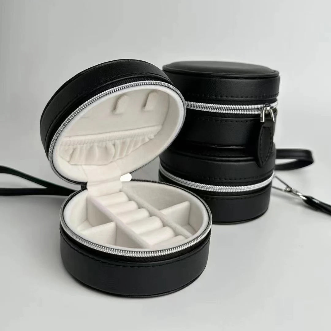 Popular Portable Luxury Travel Jewelry Storage Box Zipper Closure Tassel for Simple Earrings Necklace Ring for Everyday Use