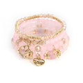 New Style Bohemian Stackable Bead Bracelets Love Heart Pendant Bracelet Set for Women